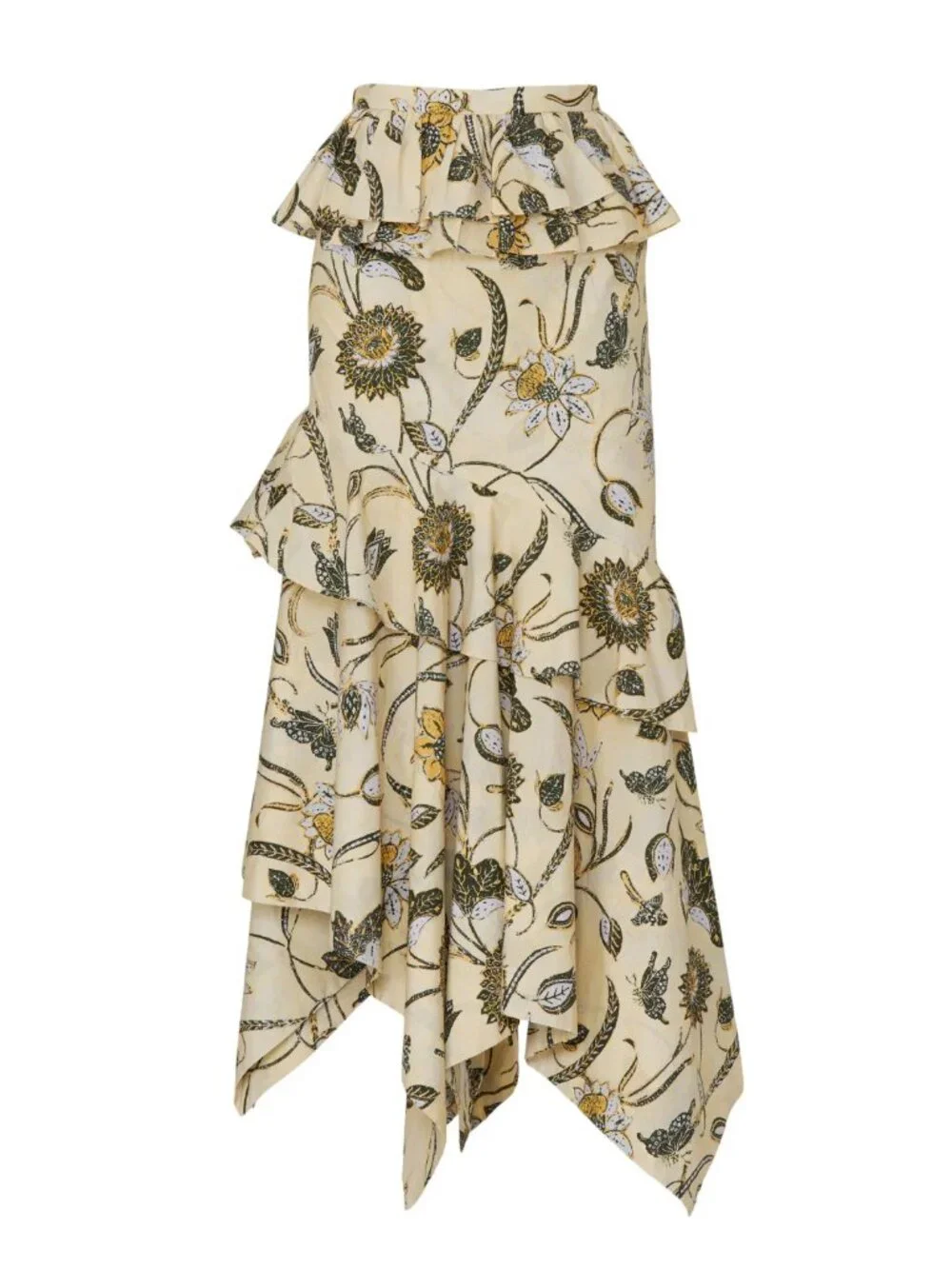 Ulla Johnson Ivette Skirt Asymmetric scarf hem Midi maxi in Lemonbalm size 10
